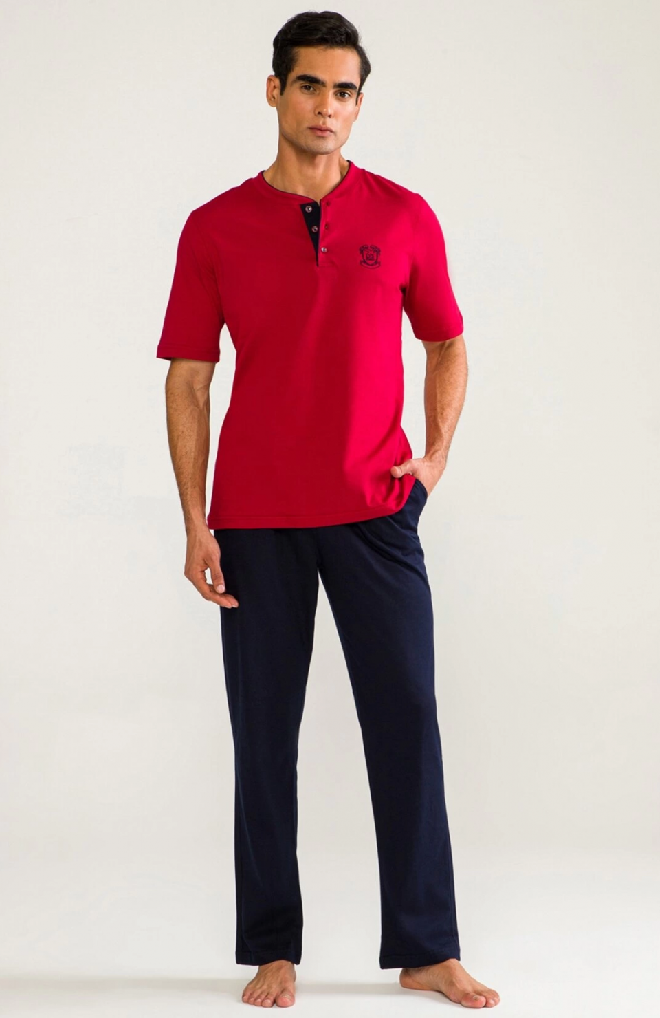 D'S Damat 02000 Kısa Kol 3'lü Erkek Pijama Takımı