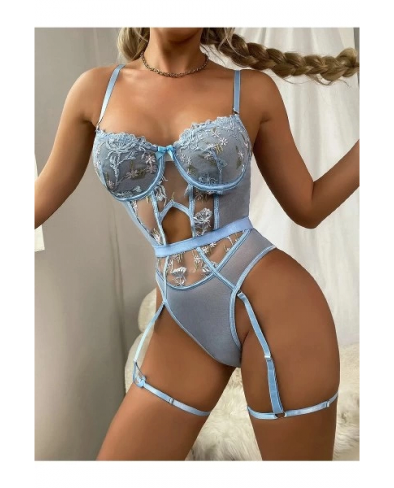 For Dreams 8413 Çiçekli Fantezi Bodysuit