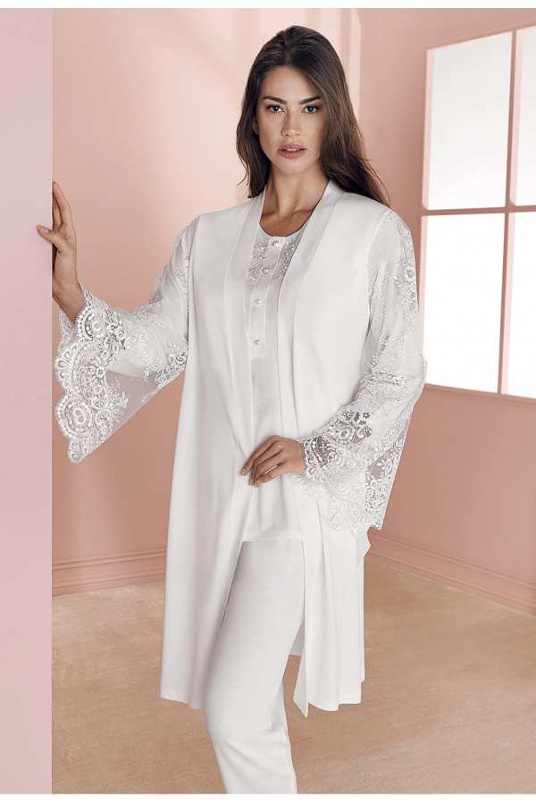 Espuar 757 Penye 3'lü Sabahlık Pijama Takımı