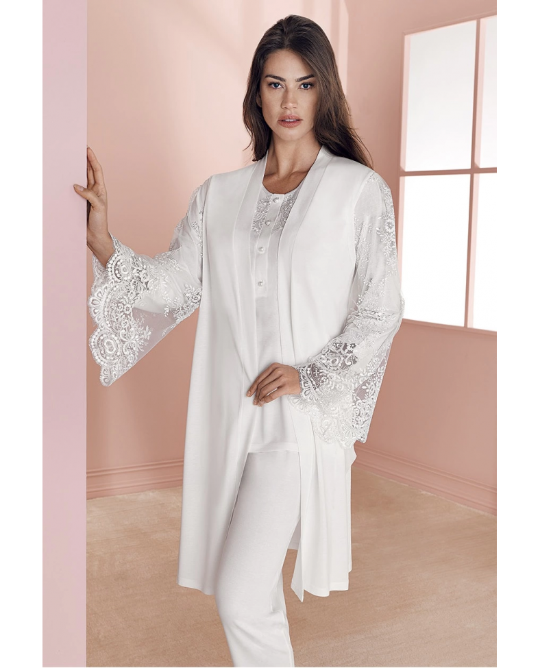 Espuar 757 Penye 3'lü Sabahlık Pijama Takımı