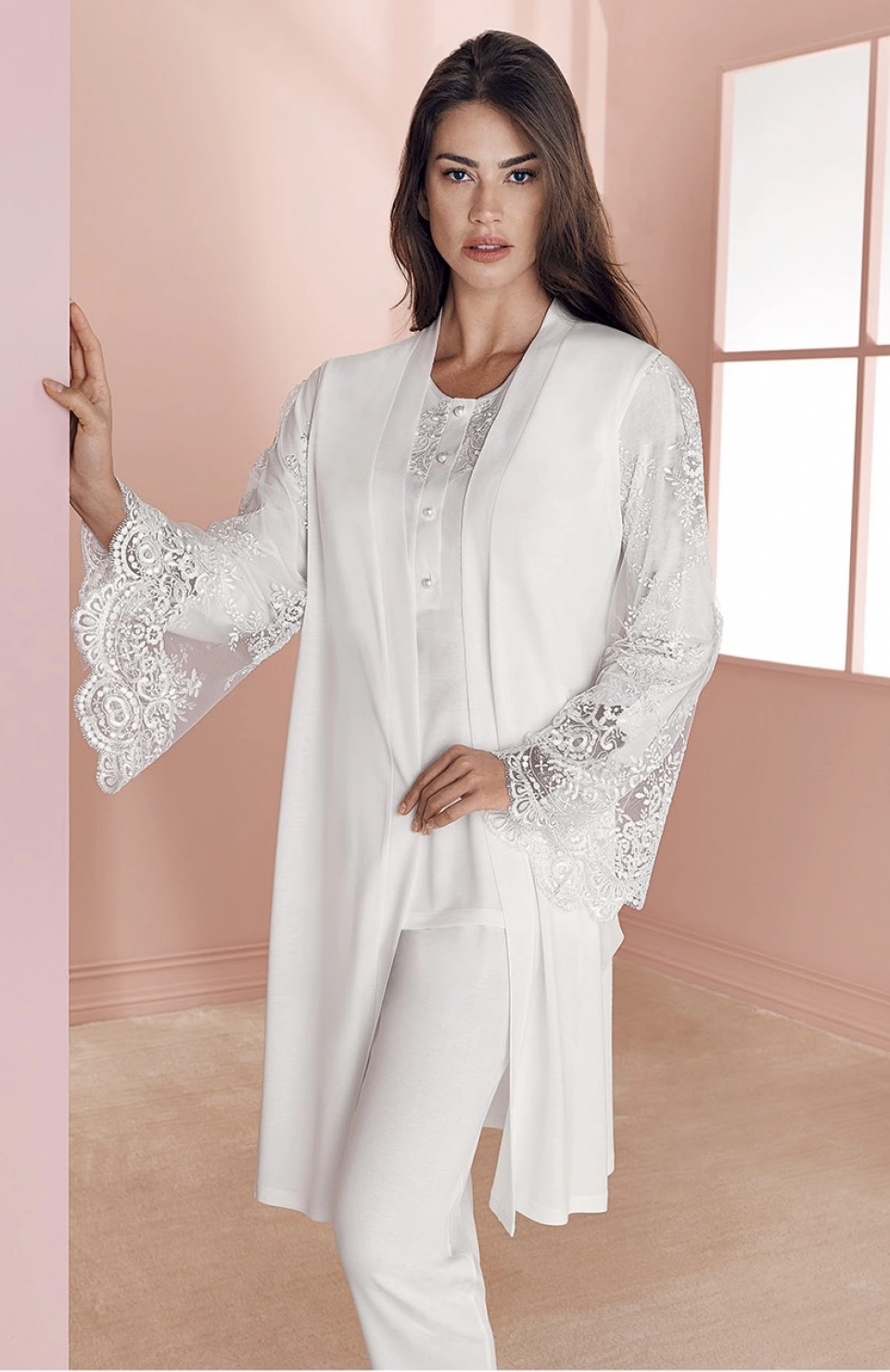 Espuar 757 Penye 3'lü Sabahlık Pijama Takımı