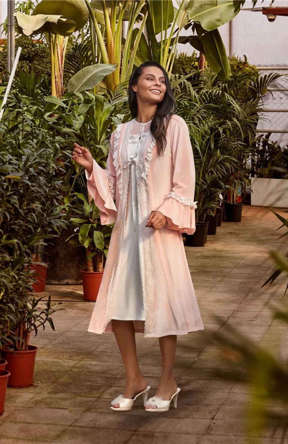 Jar Pierre 228 Kadife Gecelik Sabahlık