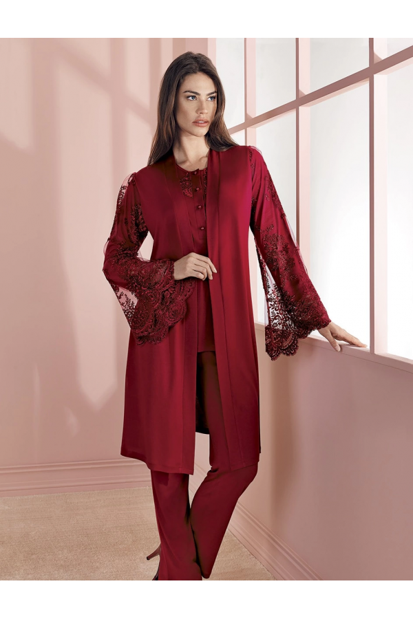 Espuar 757 Penye 3'lü Sabahlık Pijama Takımı