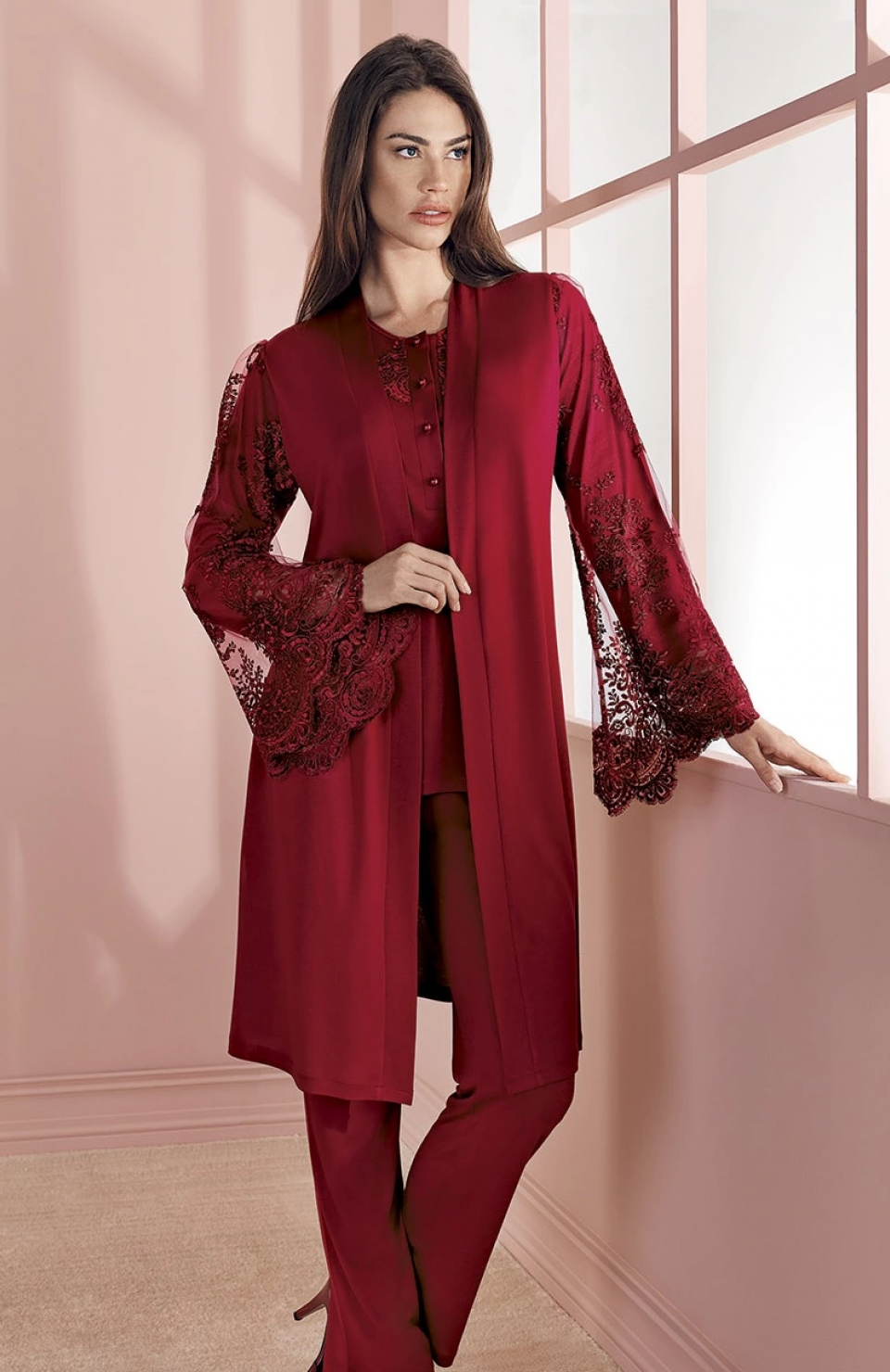 Espuar 757 Penye 3'lü Sabahlık Pijama Takımı