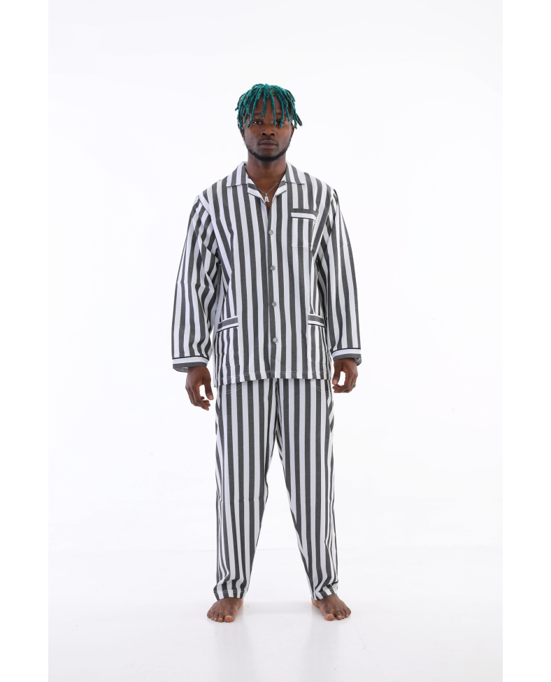 Kocabey 4007 Uzun Kol Çizgili Gaffur Erkek Pijama Takım