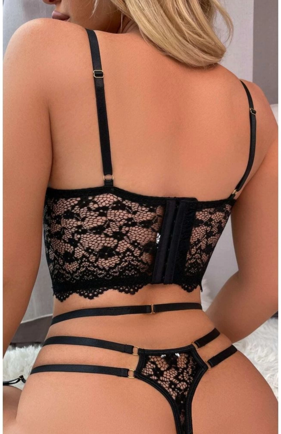 For Dreams 8406 Seksi Siyah Büstiyerli Takım