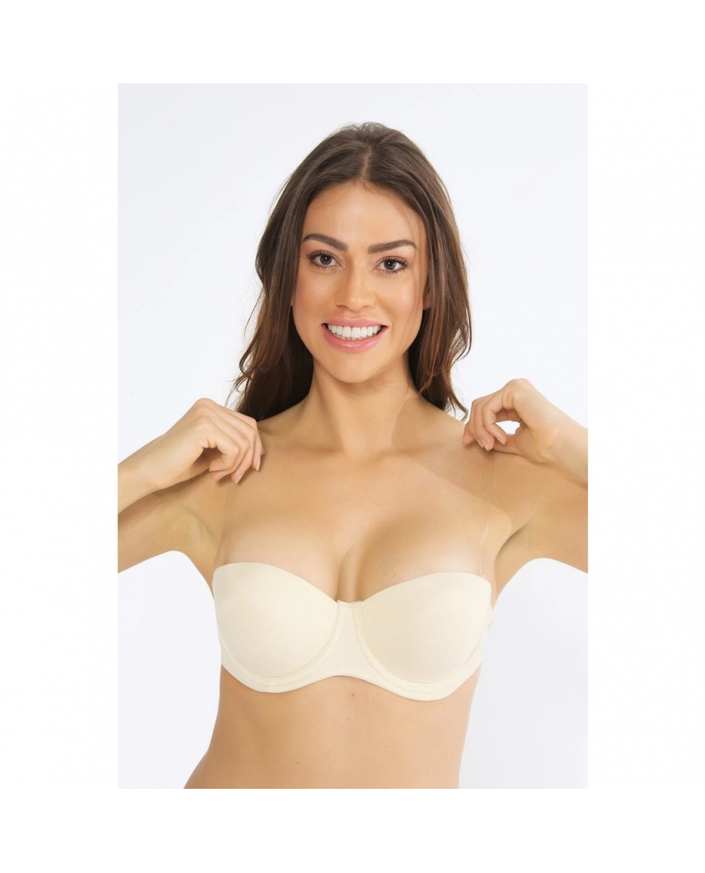 Nurteks 1505 Straplez Sırt Şeffaf Sütyen