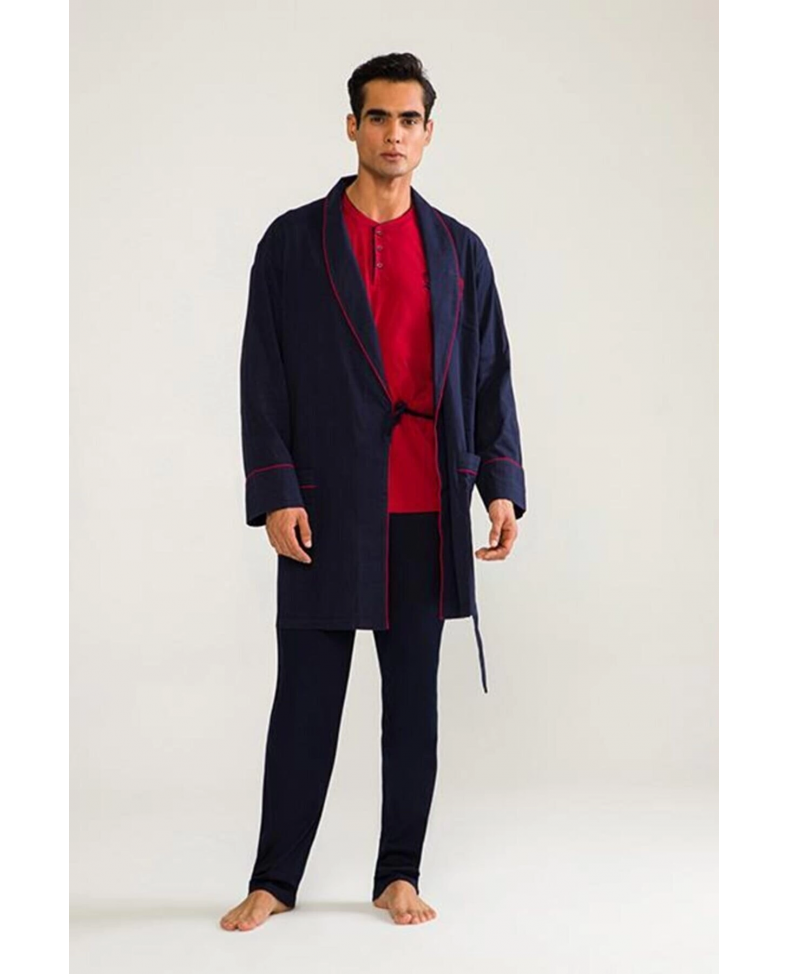 D'S Damat 03000 5'li Robdöşambr Erkek Damat Pijama Seti