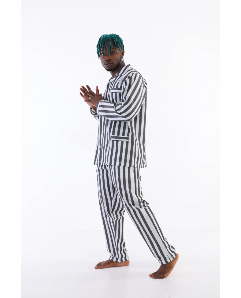 Kocabey 4007 Uzun Kol Çizgili Gaffur Erkek Pijama Takım