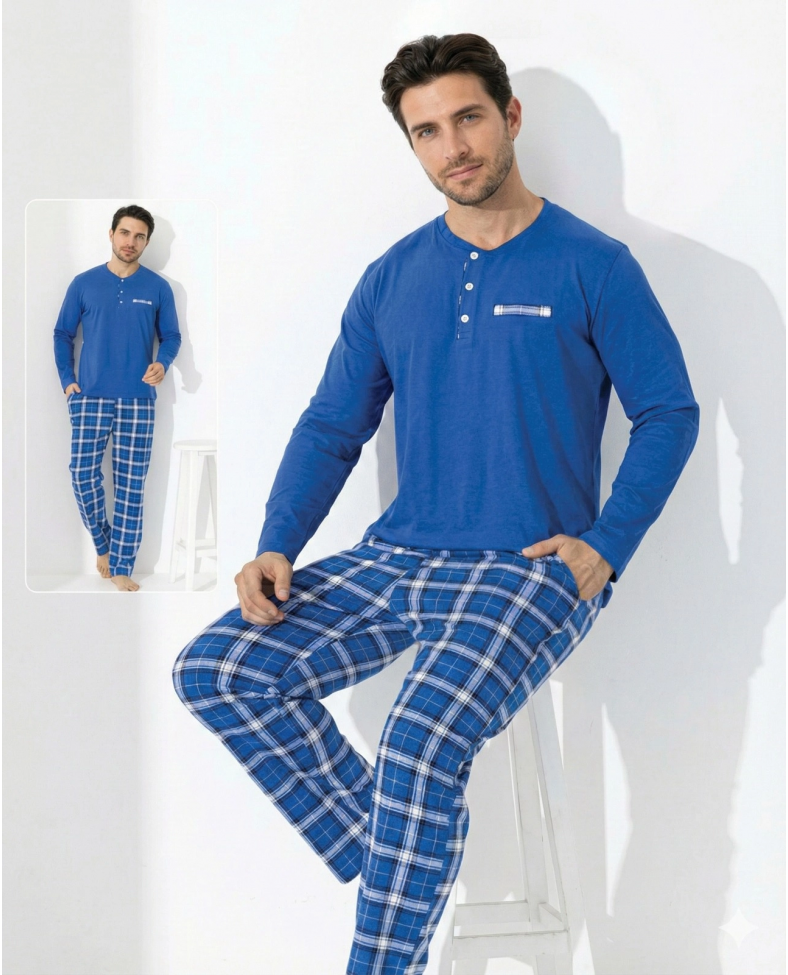 Boyraz 0645 Erkek Uzun Kol Penye Pijama Takımı