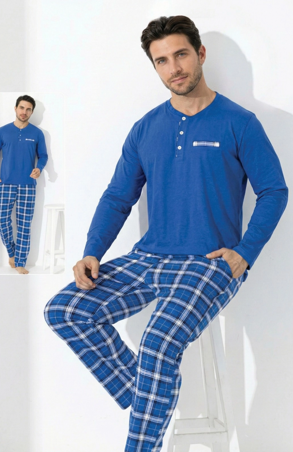 Boyraz 0645 Erkek Uzun Kol Penye Pijama Takımı