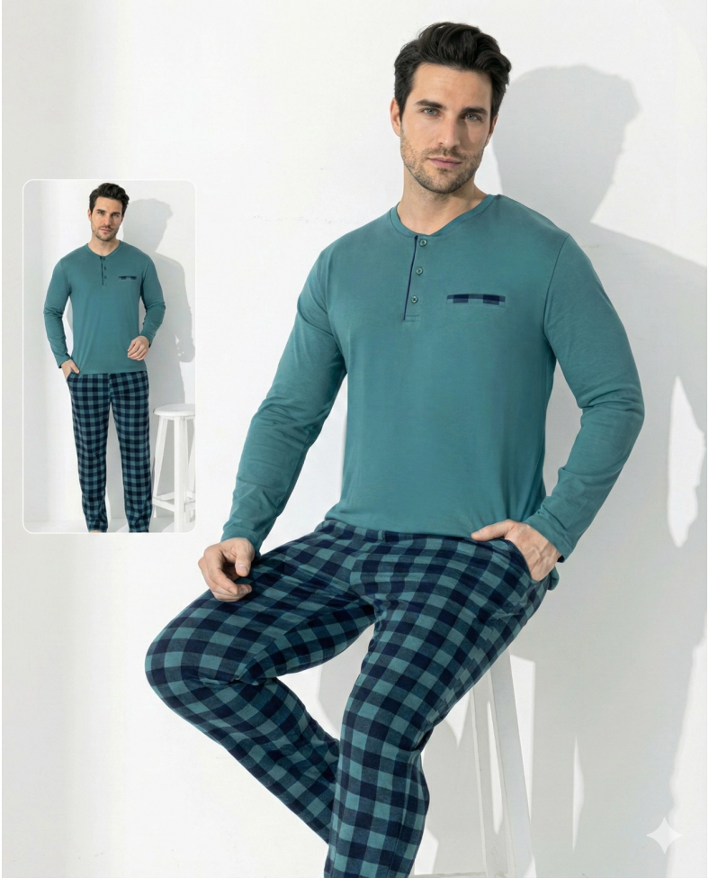 Boyraz 0689 Erkek Uzun Kol Penye Pijama Takımı