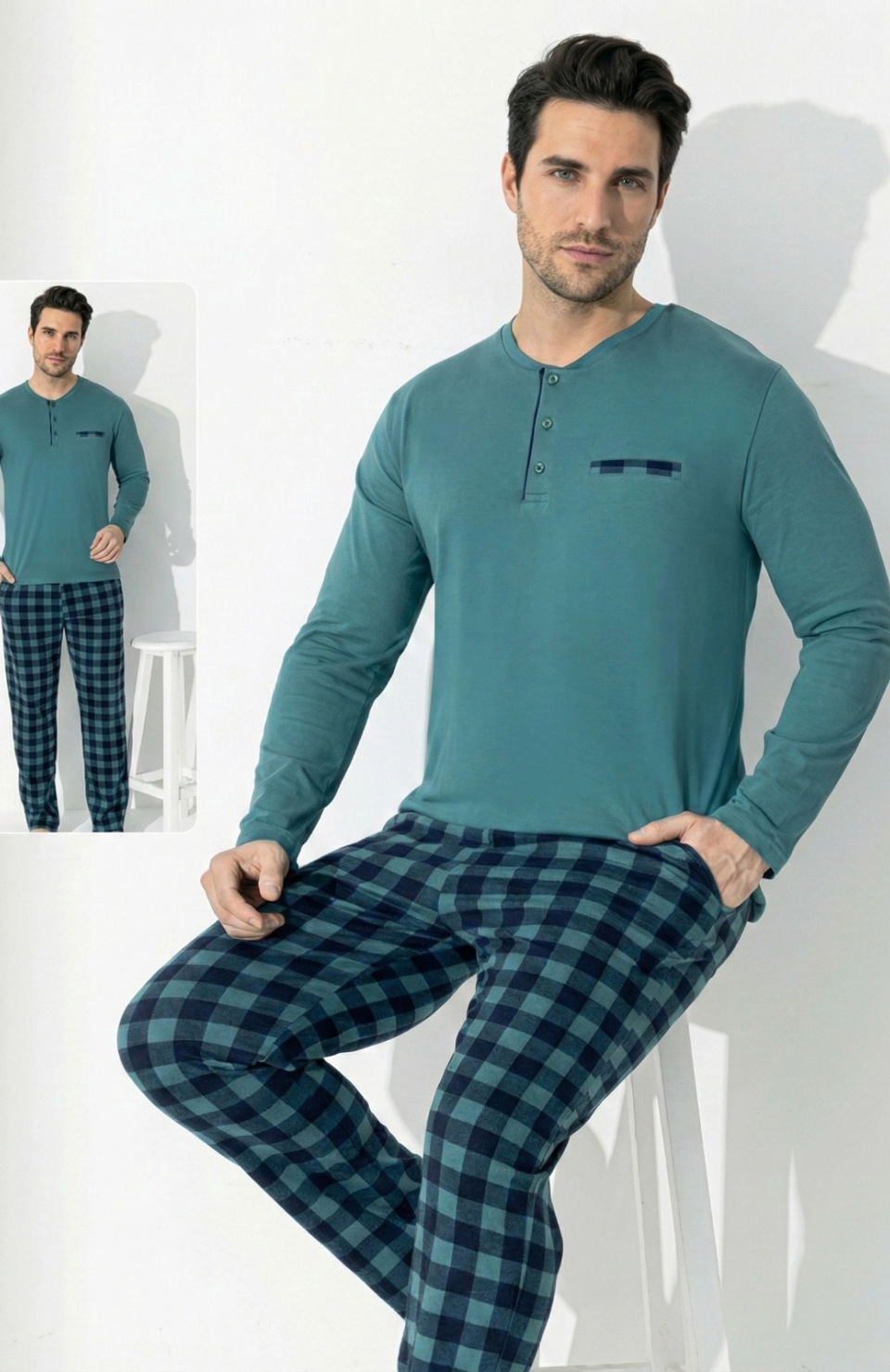 Boyraz 0689 Erkek Uzun Kol Penye Pijama Takımı