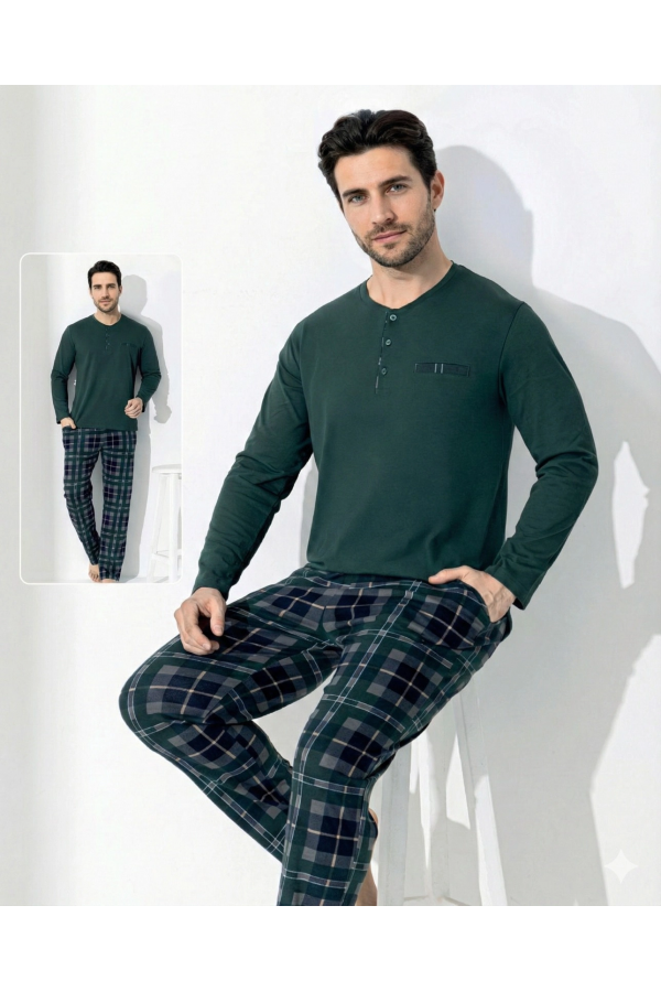 Boyraz 0692 Erkek Uzun Kol Penye Pijama Takımı