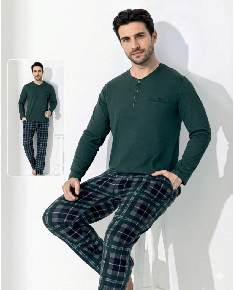 Boyraz 0692 Erkek Uzun Kol Penye Pijama Takımı