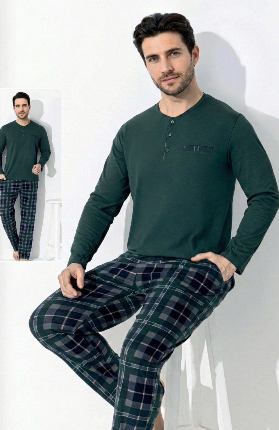 Boyraz 0692 Erkek Uzun Kol Penye Pijama Takımı