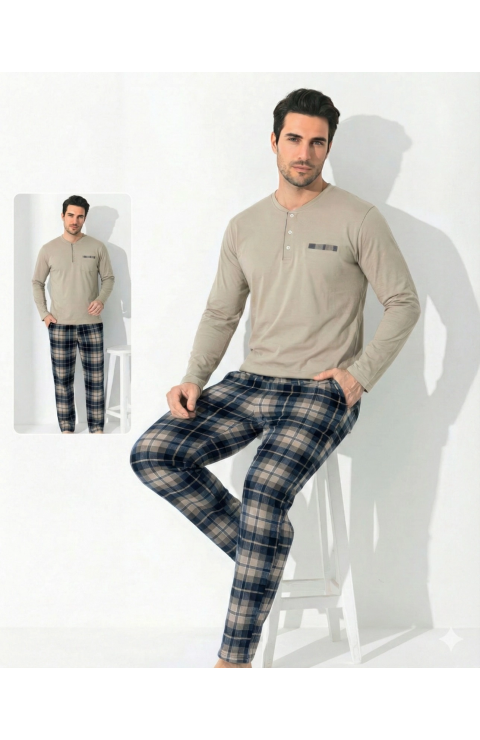 Boyraz 0697 Erkek Uzun Kol Penye Pijama Takımı