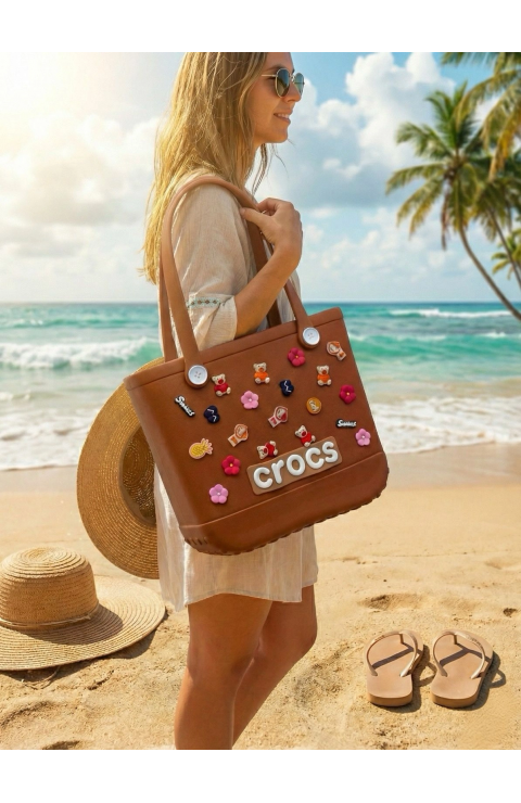 Crocs Stil Jibbitzli Kadın Plaj Çantası