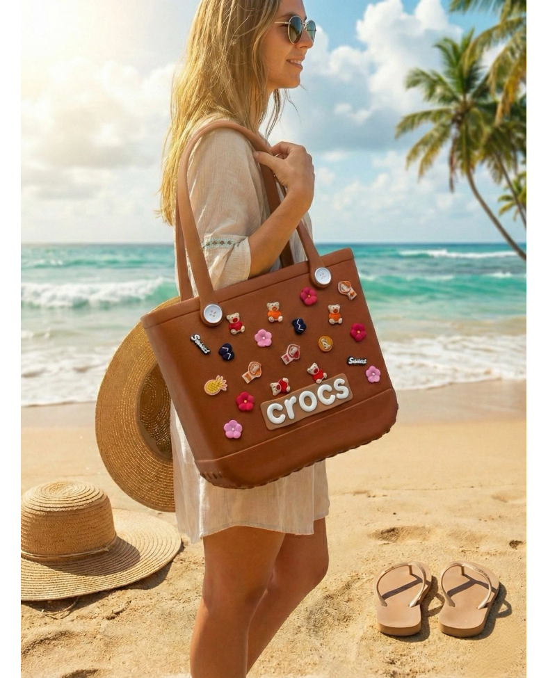 Crocs Stil Jibbitzli Kadın Plaj Çantası Somersan Giyim | Kadın, Erkek ve Çocuk Moda