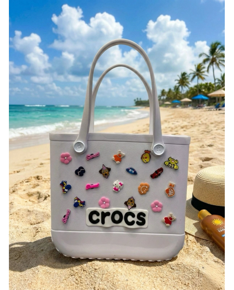 Crocs Stil Jibbitzli Kadın Plaj Çantası