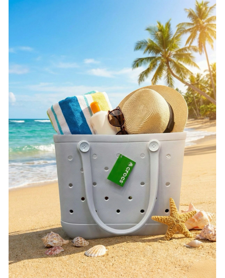 Crocs Stil Jibbitzli Kadın Plaj Çantası