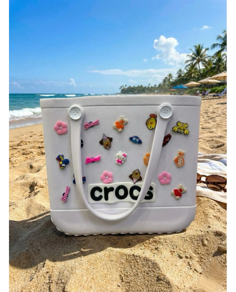 Crocs Stil Jibbitzli Kadın Plaj Çantası
