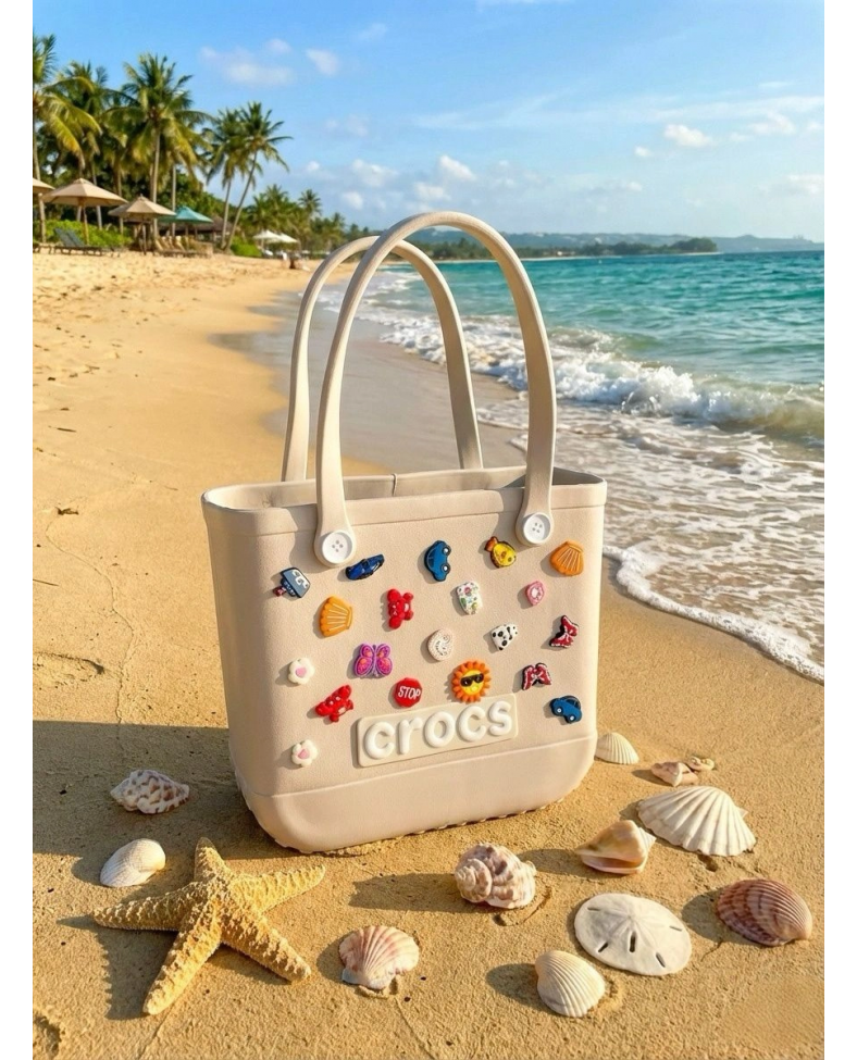 Crocs Stil Jibbitzli Kadın Plaj Çantası