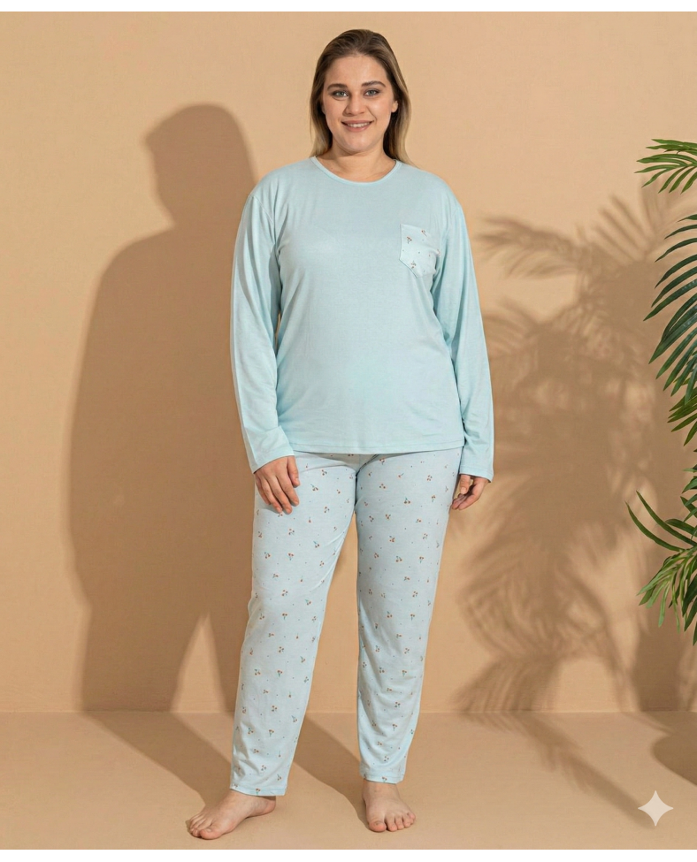 Boyraz ML-01096 Kadın Battal Pijama Takımı