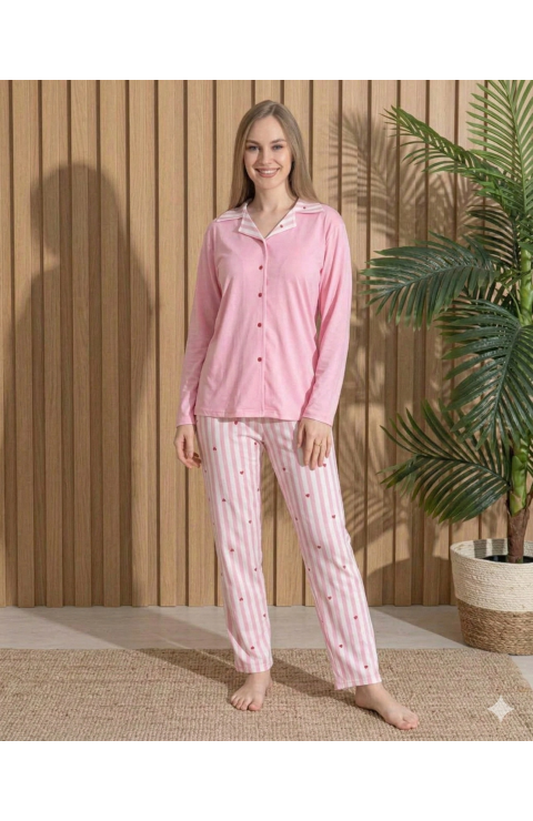 Boyraz ML-01025 Kadın Milan Uzun Kol Pijama Takımı
