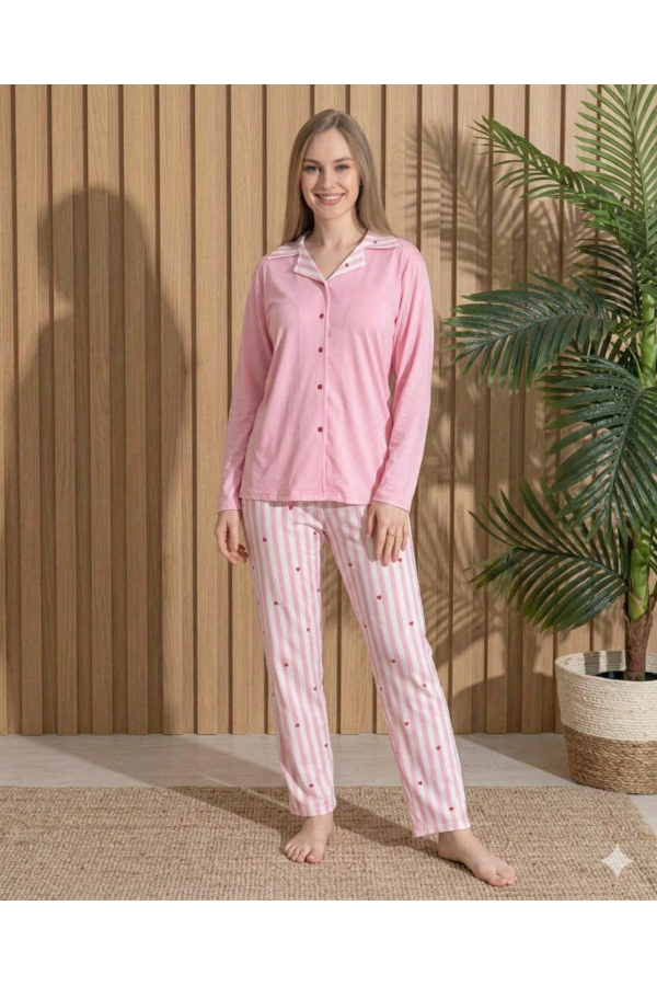 Boyraz ML-01025 Kadın Milan Uzun Kol Pijama Takımı