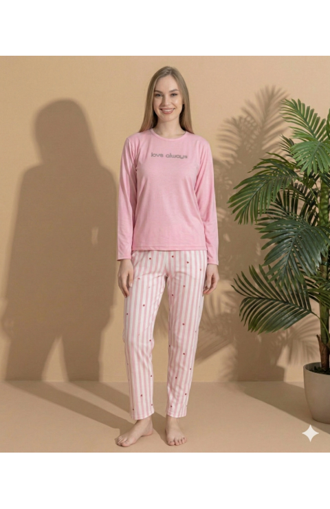 Boyraz ML-01022 Kadın Milan Uzun Kol Pijama Takımı