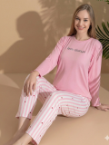 Boyraz ML-01022 Kadın Milan Uzun Kol Pijama Takımı