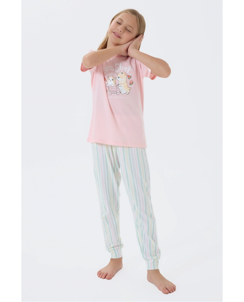 Arnetta 3571-G Kız Çocuk Kısa Kol Pijama Takımı