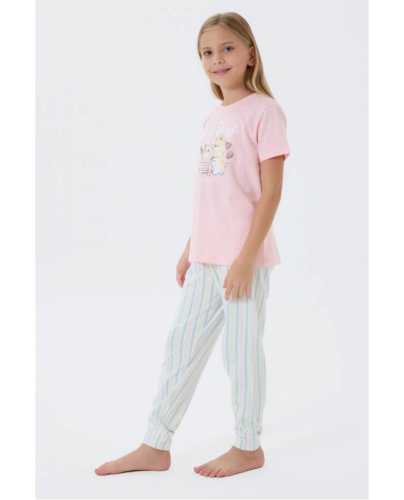 Arnetta 3571-G Kız Çocuk Kısa Kol Pijama Takımı