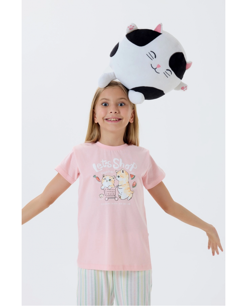 Arnetta 3571-G Kız Çocuk Kısa Kol Pijama Takımı