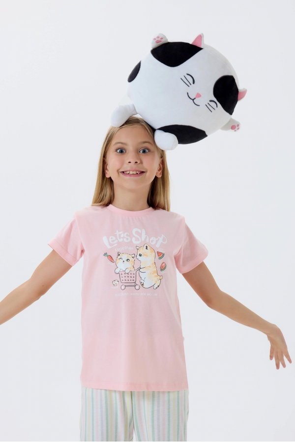 Arnetta 3571-2 Kız Çocuk Kısa Kol Pijama Takımı