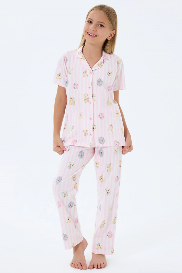 RolyPoly 3809-G Kız Çocuk Gömlek Pijama Takım