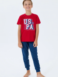 US Polo 2410-4 Erkek Çocuk Pijama Takım