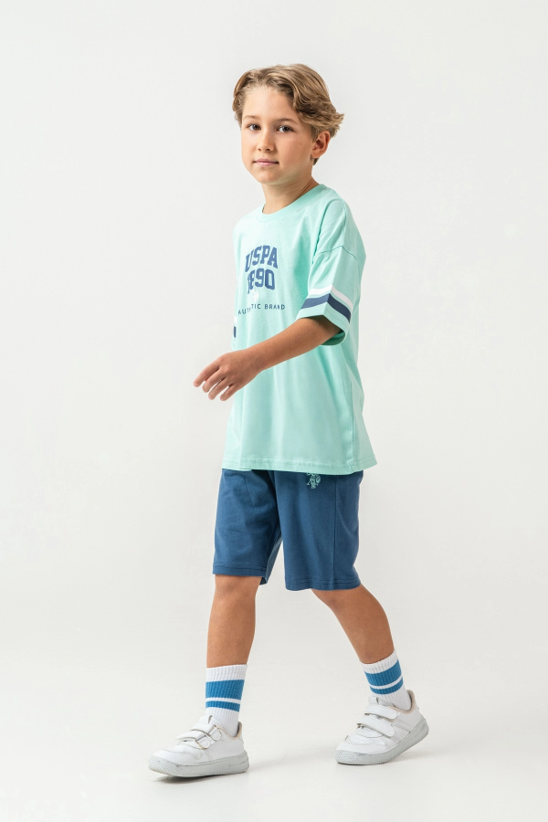 US Polo 2414-4 Erkek Çocuk Bermuda Takım