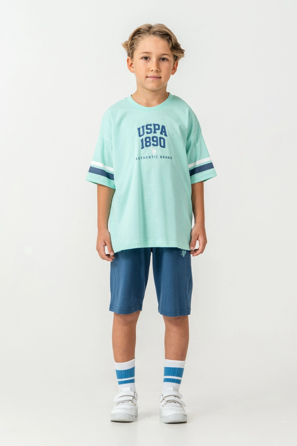 US Polo 2414-4 Erkek Çocuk Bermuda Takım