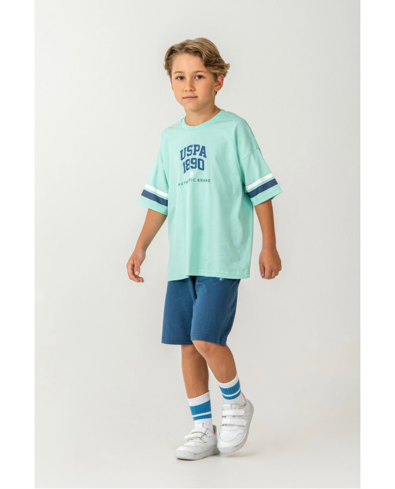 US Polo 2414-4 Erkek Çocuk Bermuda Takım