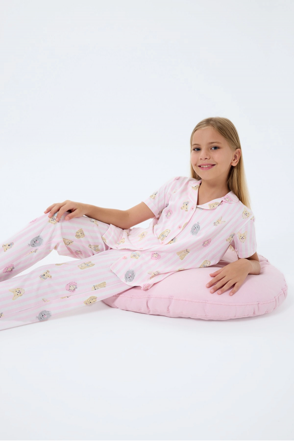 RolyPoly 3809-2 Kız Çocuk Kısa Kol Pijama Takımı