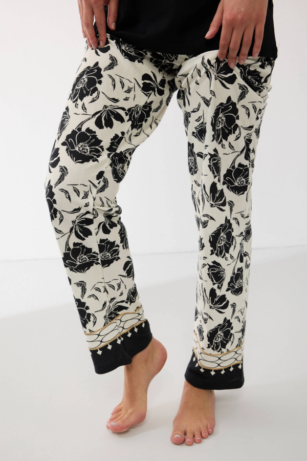 Anıl 11709 Kadın Kısa Kol Tencel Kumaş Desenli Pijama Takımı