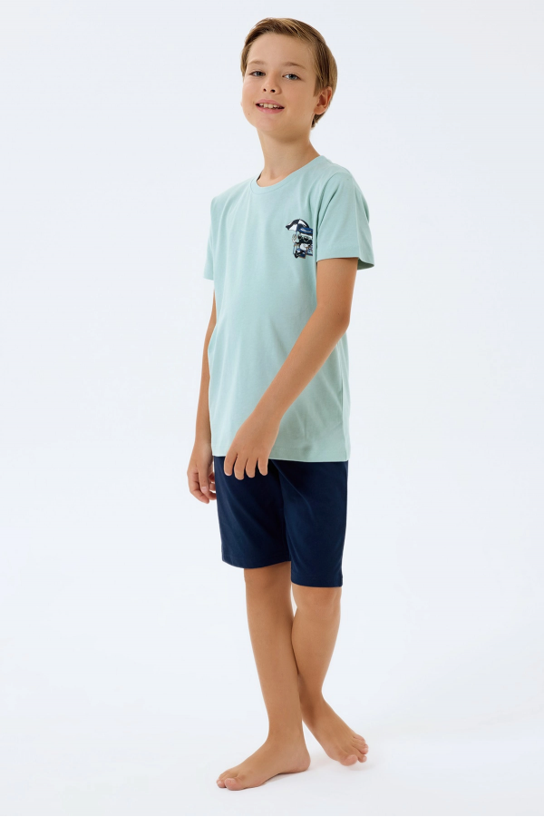 RolyPoly 3813-G Erkek Çocuk Kısa Kol Pijama Takımı