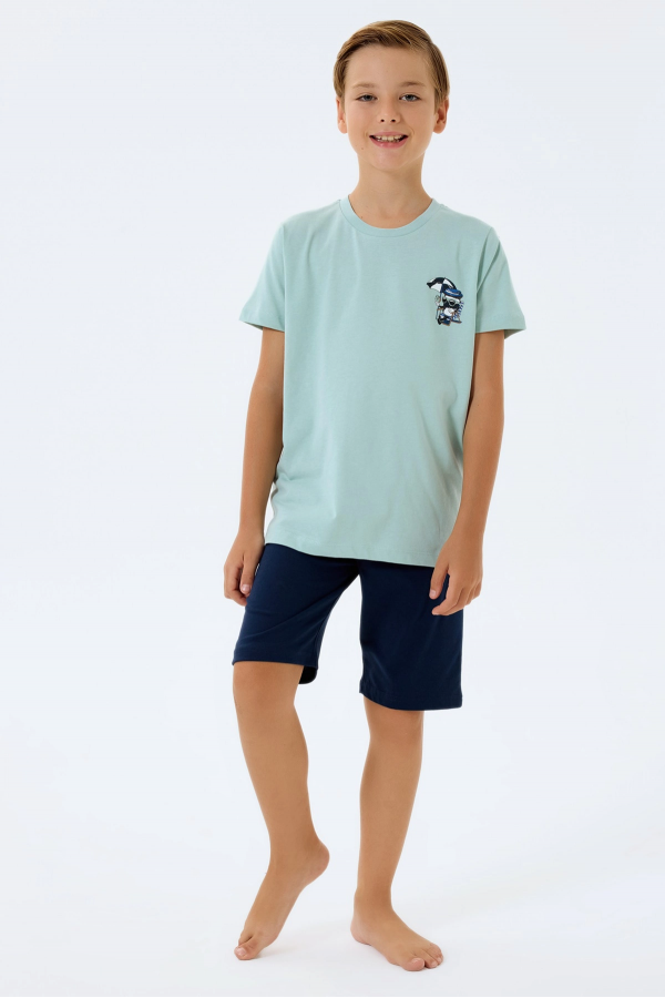 RolyPoly 3813-G Erkek Çocuk Kısa Kol Pijama Takımı