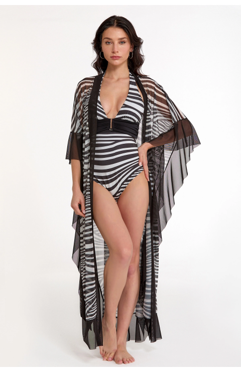 Argento 2153-3034 Kadın Kuşaklı Uzun Kaftan