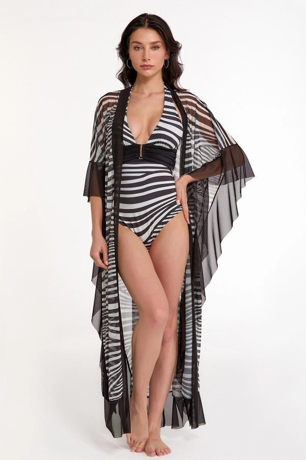 Argento 2153-3034 Kadın Kuşaklı Uzun Kaftan