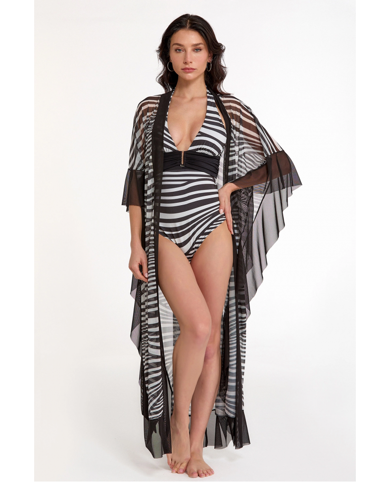 Argento 2153-3034 Kadın Kuşaklı Uzun Kaftan