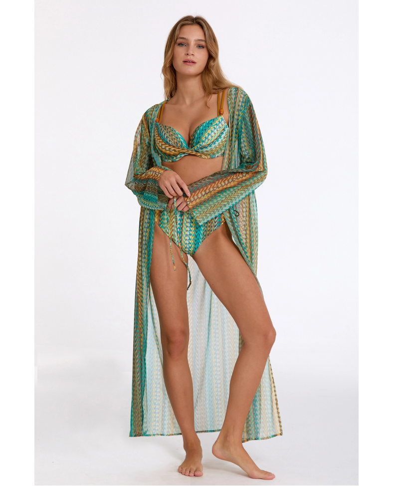 Argento 2106-3018 Kadın Önü Açık Uzun Kaftan Somersan Giyim | Kadın, Erkek ve Çocuk Moda