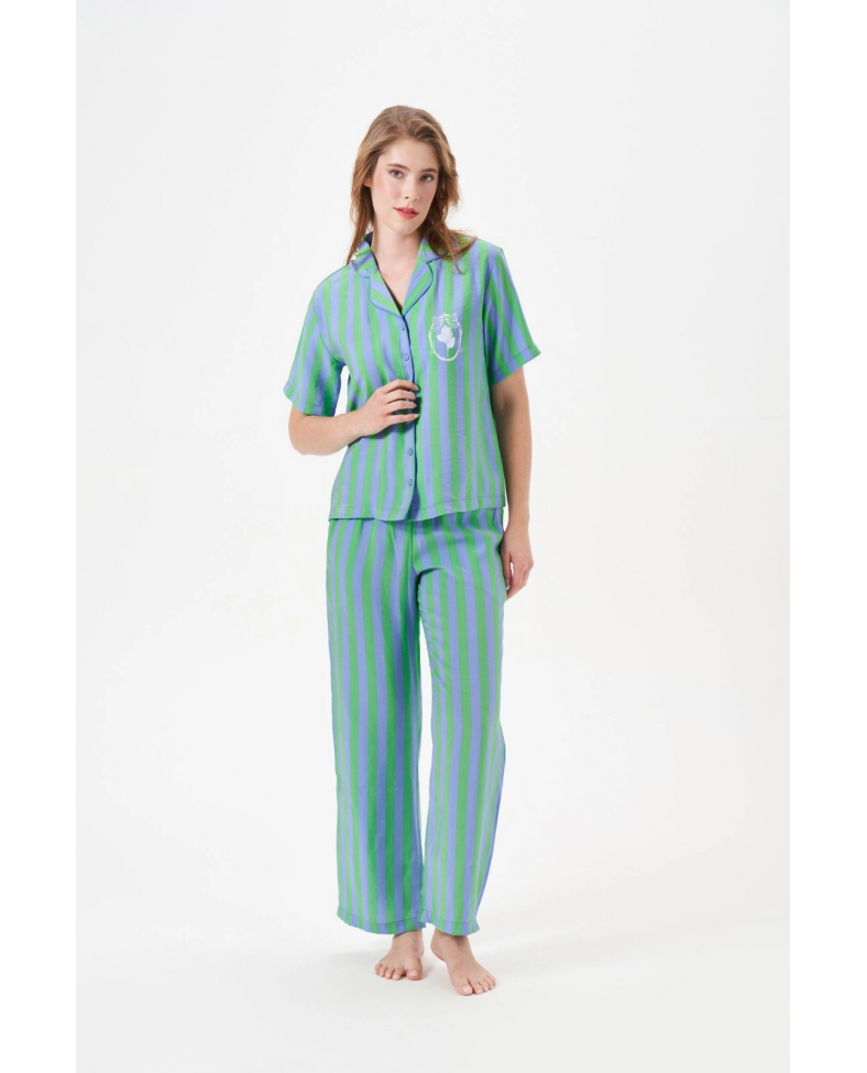 PJS 29043 Kadın Düğmeli Pijama Takımı